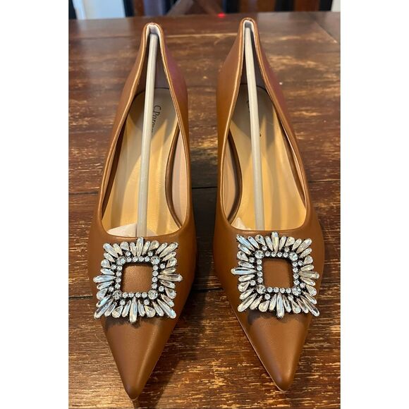 C.Paravano Women's Pumps I Pointed Toe Kitten Heel I Closed Toe Dress Pump -9.5 - Picture 2 of 9